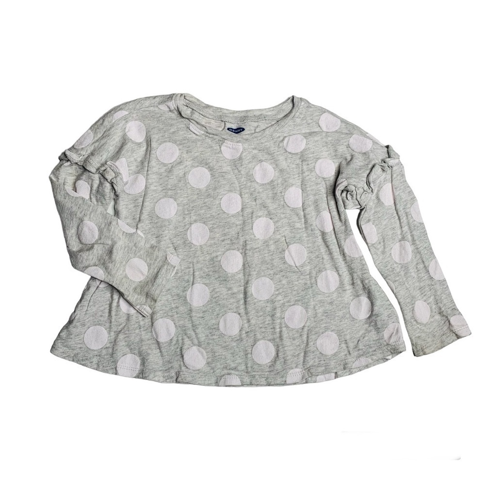 Old navy little girls 3Y polka dot ruffled long sleeve top